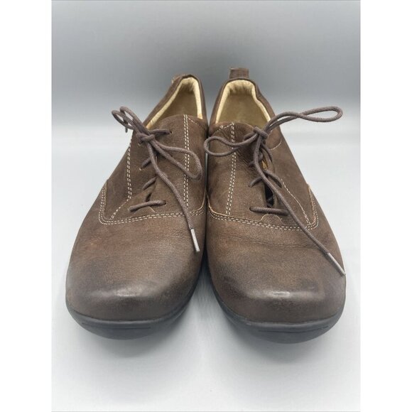 Taos Getaway Womens 10 Shoes Lace Up Brown Oxford Leather Casual Comfort - Picture 2 of 9